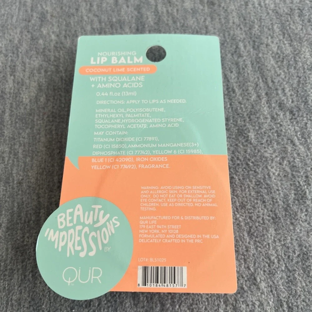 Beauty Impressions Nourishing Lip Balm Coconut Lime Viral TikTok Squalane New